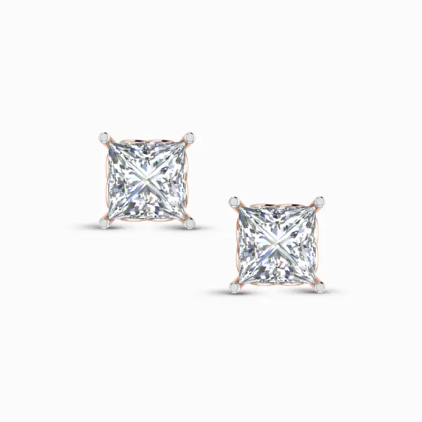 Opal Essence Princess Cut Lab Diamond Earring Studs Opal Essence Princess Cut Lab Diamond Earring Studs
