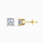 Opal Starburst Cushion Cut Lab Diamond Earring Studs