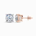 Radiant Halo Cushion Cut Lab Diamond Earring Studs