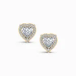 Regal Peony Heart Shape Lab Diamond Earring Studs