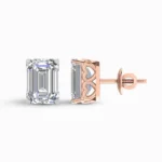 Regal Spectrum Emerald Cut Lab Diamond Earring Studs