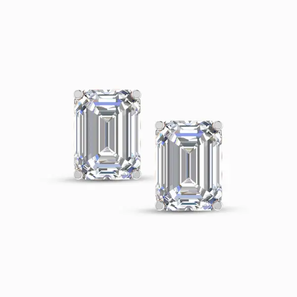 Regal Spectrum Emerald Cut Lab Diamond Earring Studs Regal Spectrum Emerald Cut Lab Diamond Earring Studs