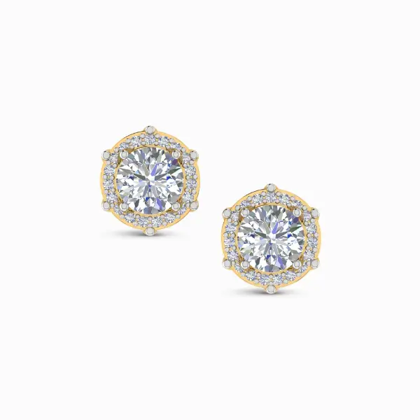 Seraphic Gleam Round Cut Lab Diamond Earring Studs Seraphic Gleam Round Cut Lab Diamond Earring Studs