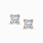 Seraphic Petal Princess Cut Lab Diamond Earring Studs