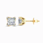 Seraphic Petal Princess Cut Lab Diamond Earring Studs