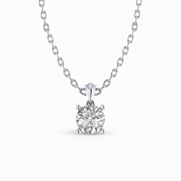 0.60-CT-Round-Cut -Lab-Grown-Solitaire-Diamond-Pendant-White-Gold-Front-View