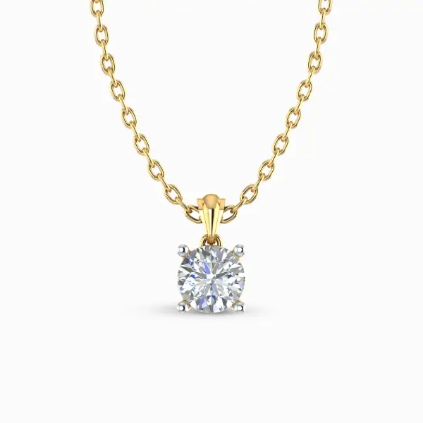 0.60-CT-Round-Cut -Lab-Grown-Solitaire-Diamond-Pendant-Yellow-Gold-Front-View