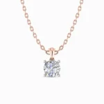 1.3-CT-Round-Cut-Lab-Grown-Solitaire-Diamond-Pendant-Rose-Gold-Front-View