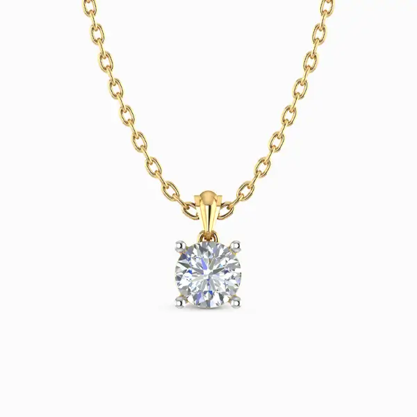 1.3-CT-Round-Cut-Lab-Grown-Solitaire-Diamond-Pendant-Yellow-Gold-Front-View