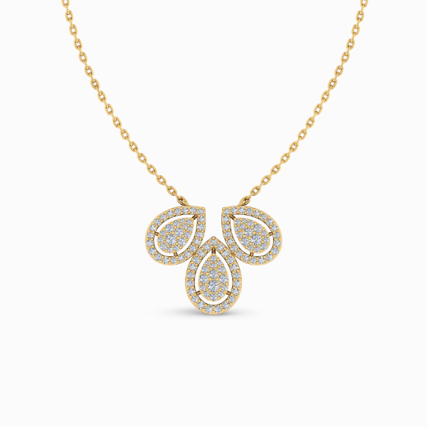 246 Three Leaf Lab Grown Diamond Mangalsutra Pendant - Image 1