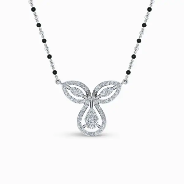 Amora-Lab-Grown-Diamond-Mangalsutra-Pendant-White-Gold-Front-View