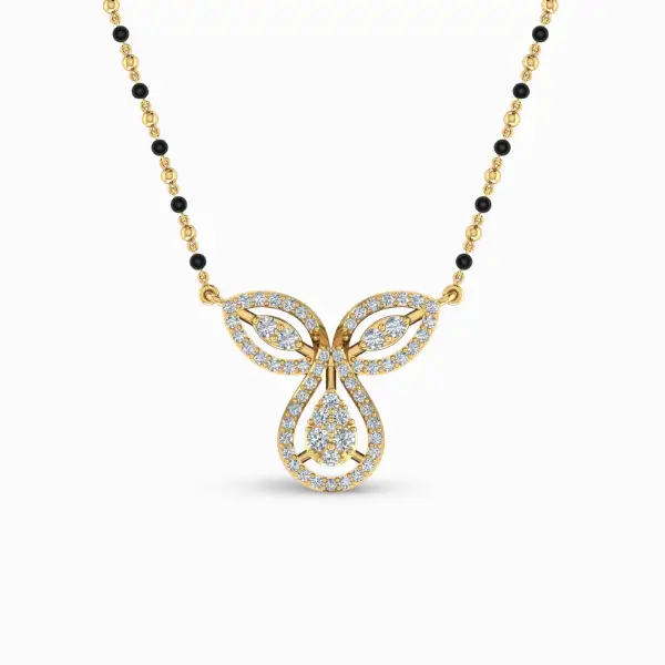 Amora-Lab-Grown-Diamond-Mangalsutra-Pendant-Yellow-Gold-Front-View