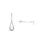 Aurora Veil Pearl Long Drop Lab Grown Diamond Earrings
