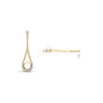 Aurora Veil Pearl Long Drop Lab Grown Diamond Earrings