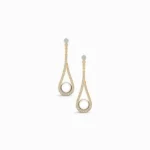 Aurora Veil Pearl Long Drop Lab Grown Diamond Earrings
