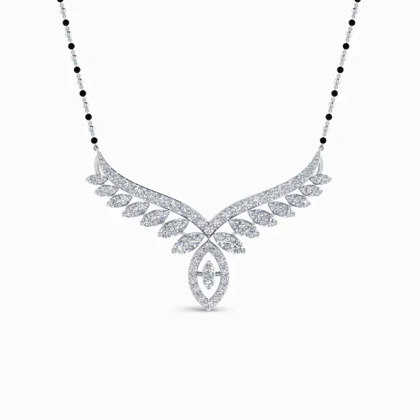 Captivate-Lab-Grown-Diamond-Mangalsutra-Pendant-White-Gold-Front-View