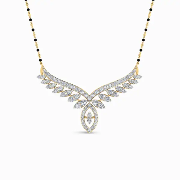 Captivate-Lab-Grown-Diamond-Mangalsutra-Pendant-Yellow-Gold-Front-View