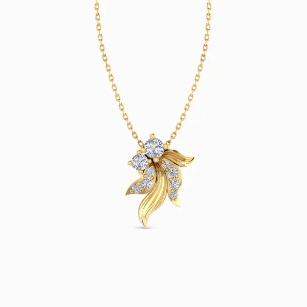 Chic-Dainty-Lab-Grown-Diamond-Pendant-Yellow-Gold-Front-View