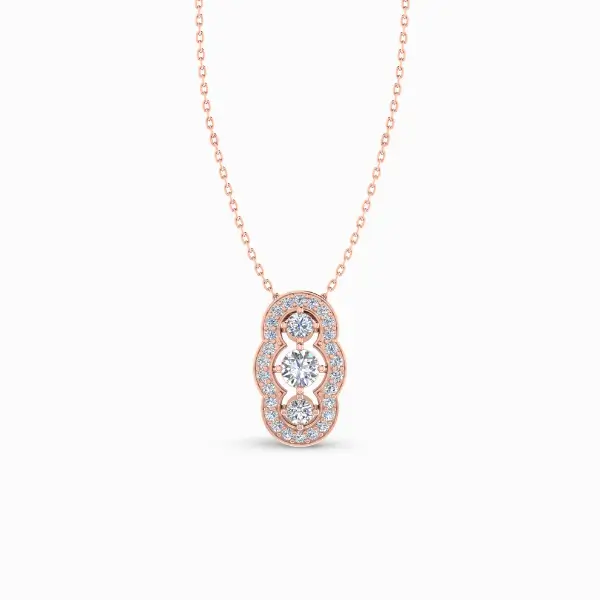 Chic-Lab-Grown-Solitaire-Diamond-Pendant-Rose-Gold-Front-View