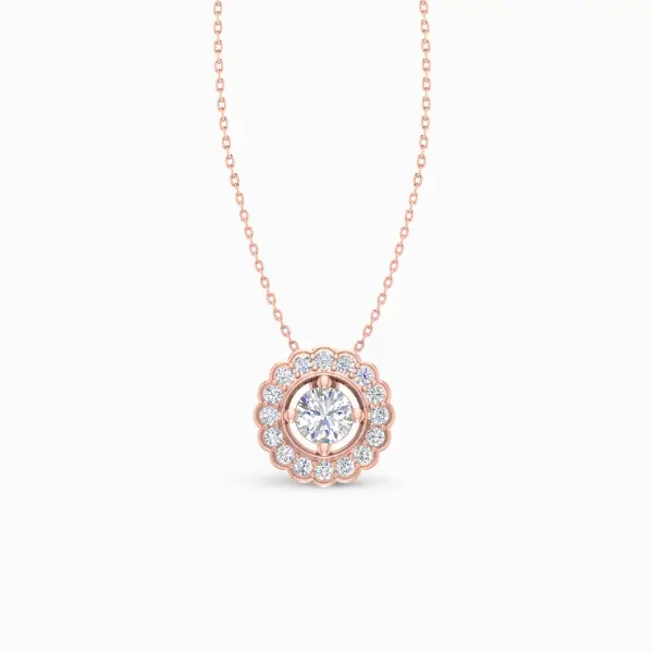 Chic-Round-Halo-Lab-Grown-Diamond-Pendant-Rose-Gold-Front-View