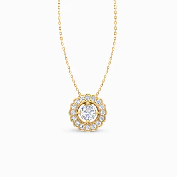 Chic-Round-Halo-Lab-Grown-Diamond-Pendant-Yellow-Gold-Front-View