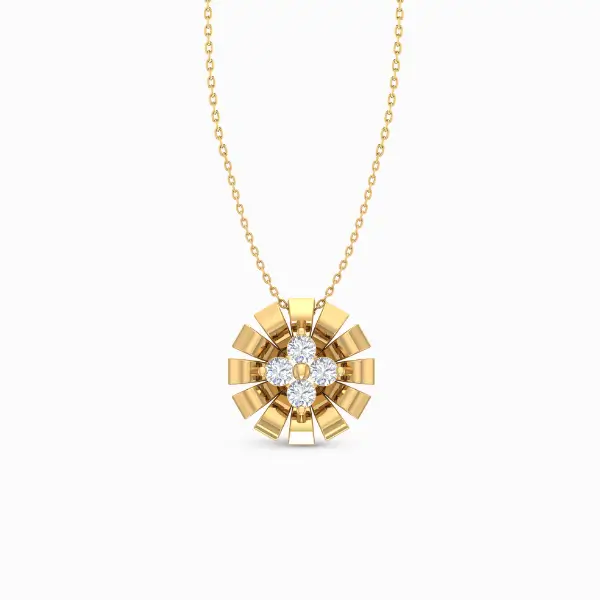 Dainty-Chic-Trend-Lab-Grown-Diamond-Pendant-Yellow-Gold-Front-View