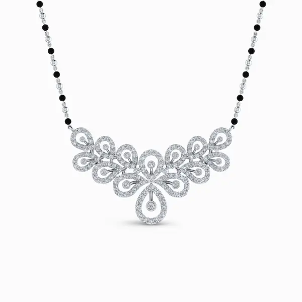 Dazzling-Bond-Lab-Grown-Diamond-Mangalsutra-Pendant-White-Gold-Front-View