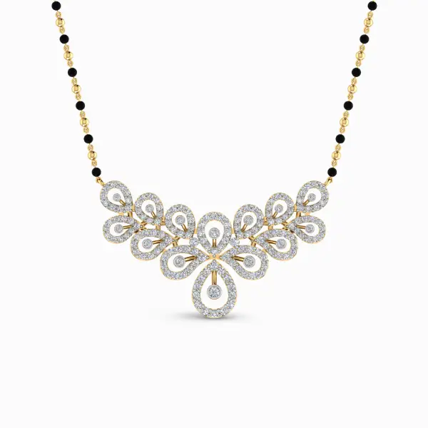 Dazzling-Bond-Lab-Grown-Diamond-Mangalsutra-Pendant-Yellow-Gold-Front-View