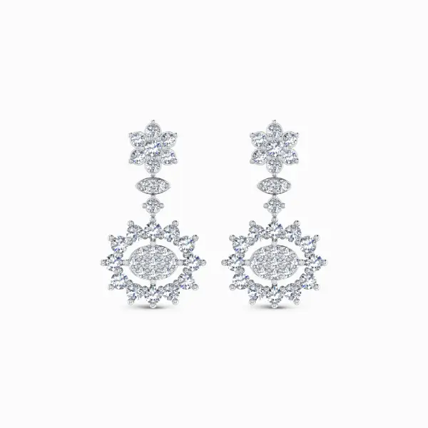 Gleaming Drop Lab Grown Diamond Earrings