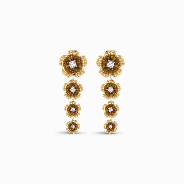 Sublime Floral Lab Grown Diamond Danglers Sublime Floral Lab Grown Diamond Danglers