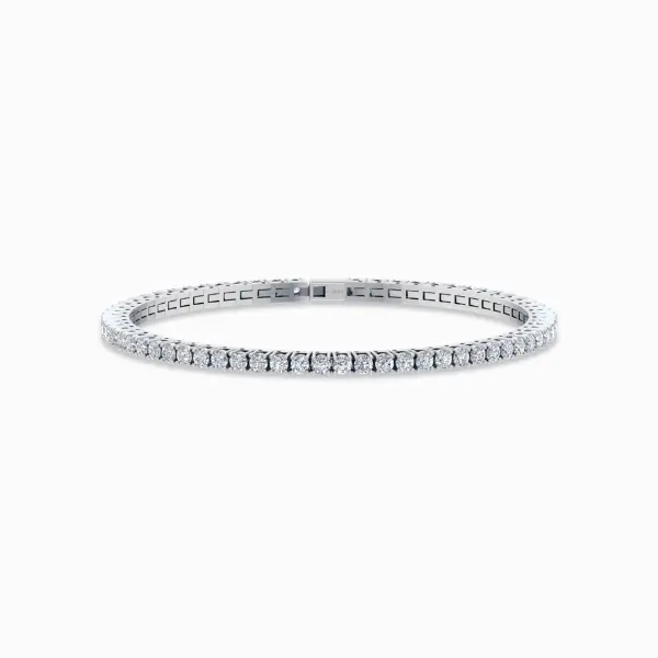 Subtle-Lab-Grown-Diamond-Tennis-Bracelet-(2.30 mm)-White-Gold-Front-View