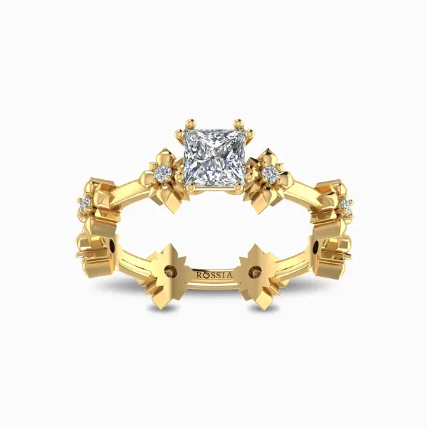 Pretty-Chic-Natural-Solitaire-Ring-Yellow-Gold-Front-View