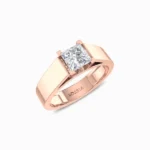 Princess-Cut-Natural-Diamond-Men’s-Ring-Rose-Gold-Side-View