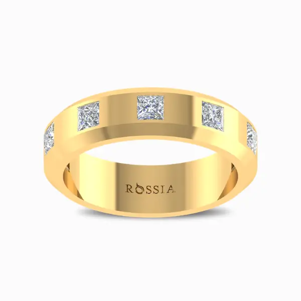 Royal Brilliance Men's Princess-Cut Lab Diamond Band Royal Brilliance Men's Princess-Cut Lab Diamond Band