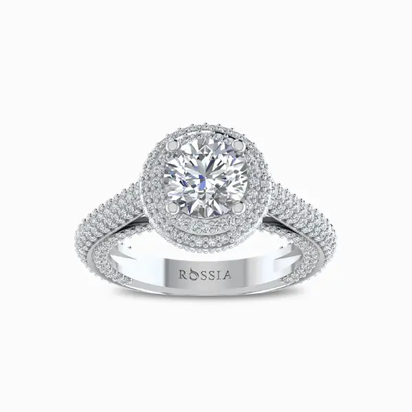 Serendipitous-Lab-Grown-Diamond-Engagement-Ring-White-Gold-Front-View 14 KT Serendipitous Diamond Engagement Ring - Image 1