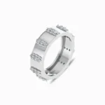 Shimmering-Wedding-Band-For-Him-White-Gold-Side-View