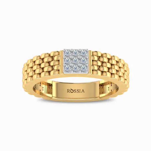 The-Aadit-Diamond-Ring-For-Him-Yellow-Gold-Front-View The Aadit Lab Diamond Ring For Him