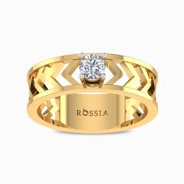 Wave Lab Grown Solitaire Band Ring Wave Lab Grown Solitaire Band Ring