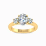1.40-Ct-Three-Stone-Oval-Solitaire-Lab-Grown-Engagement-Ring-Yellow-Gold-Front-View