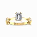 1.51-Ct-Emerald-Cut-Solitaire-Lab-Grown-Diamond-Promise-Ring-Yellow-Gold-Front-View