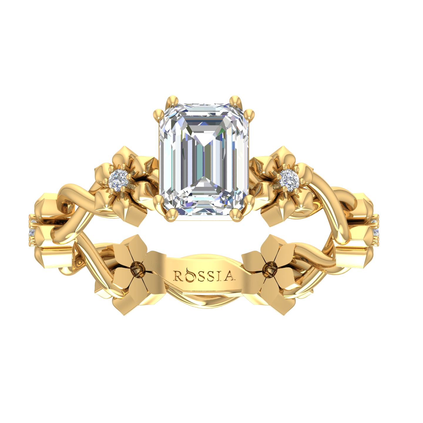 1 1.51 Ct Emerald Cut Floral Lab Grown Diamond Ring - Image 1