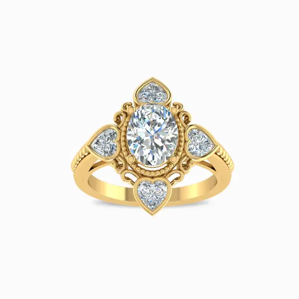 1-70-ct-victorian-moissanite-oval-bezel-and-heart-filigree-ring-yellow-gold-front-view 1-70-ct-victorian-moissanite-oval-bezel-and-heart-filigree-ring-yellow-gold-front-view